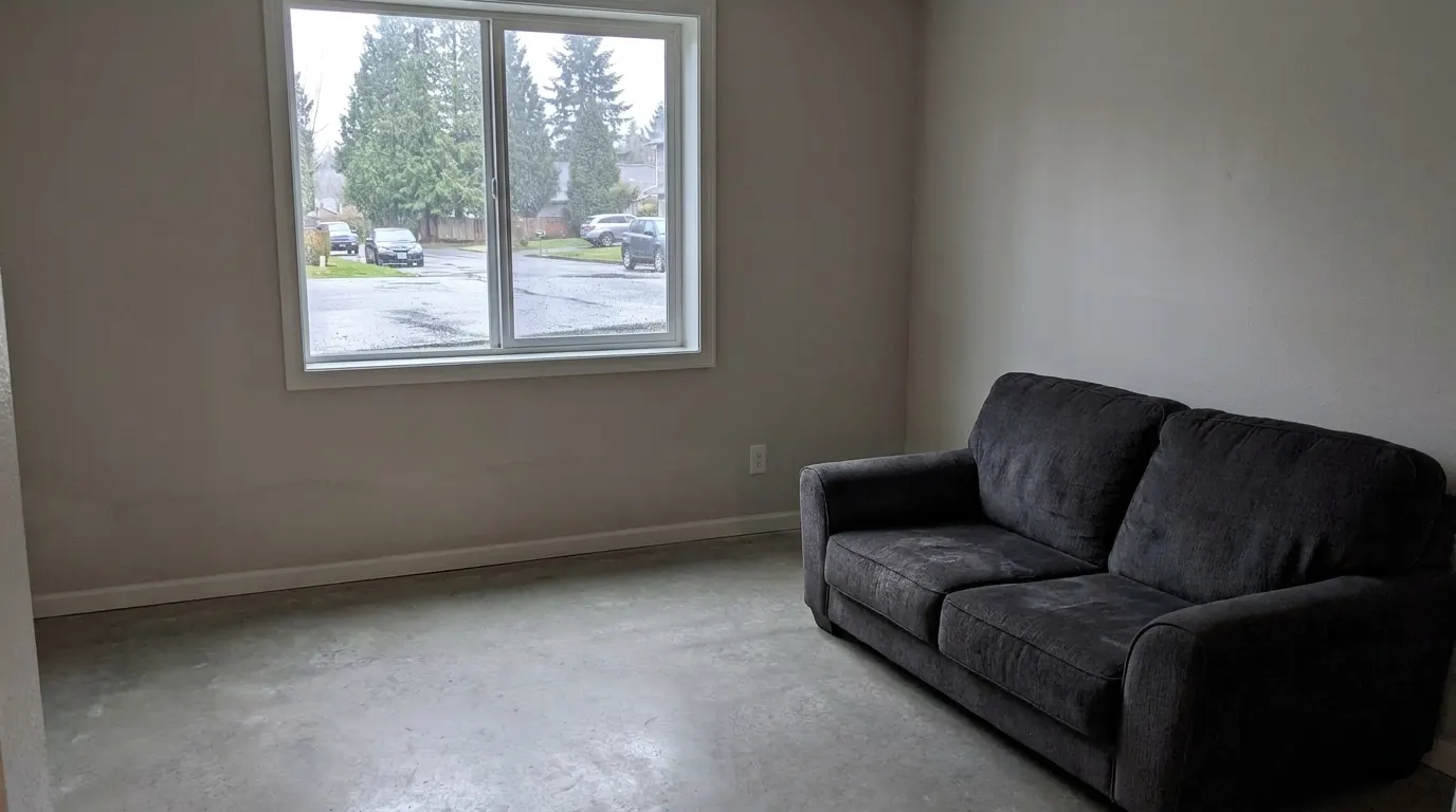 Same basement extracted, dried and repaired after cleanup
